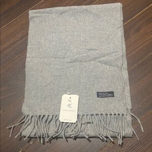 Linea Emmeti MT Italian Scarf 80% Wool 20% Cashmere NWT Gray